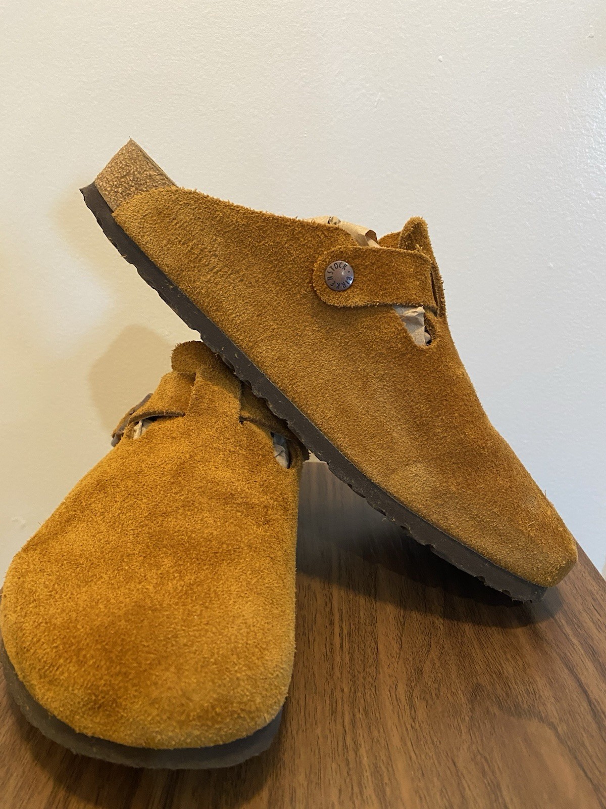 BIRKENSTOCK Boston Soft Footbed Suede Leather mink brown Unisex Clog Shoes 43