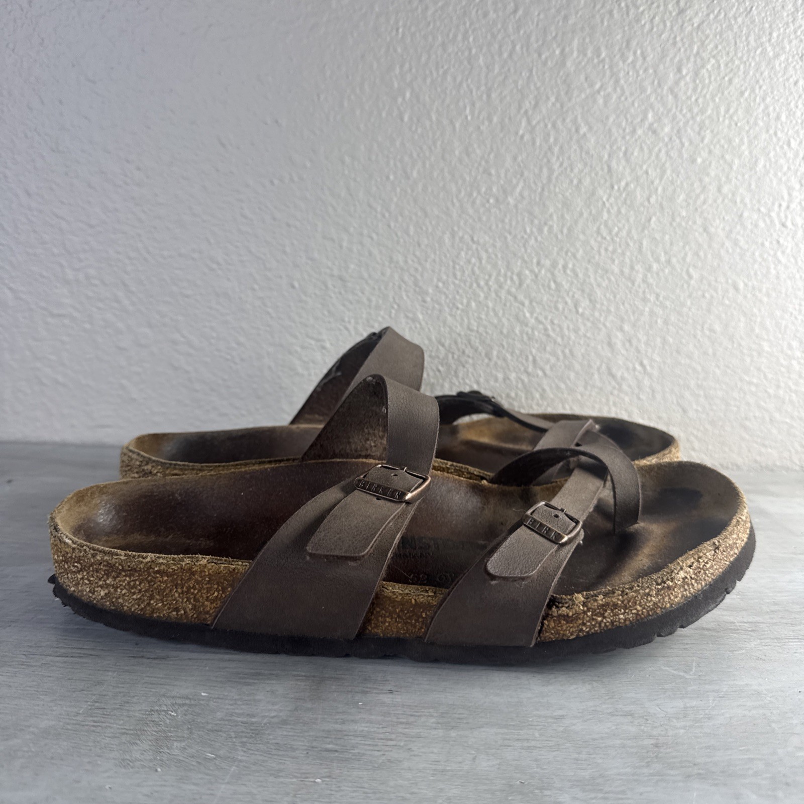 Birkenstock Mayari Brown Leather Cork Comfort Sandals Women’s Size 10 EU 41