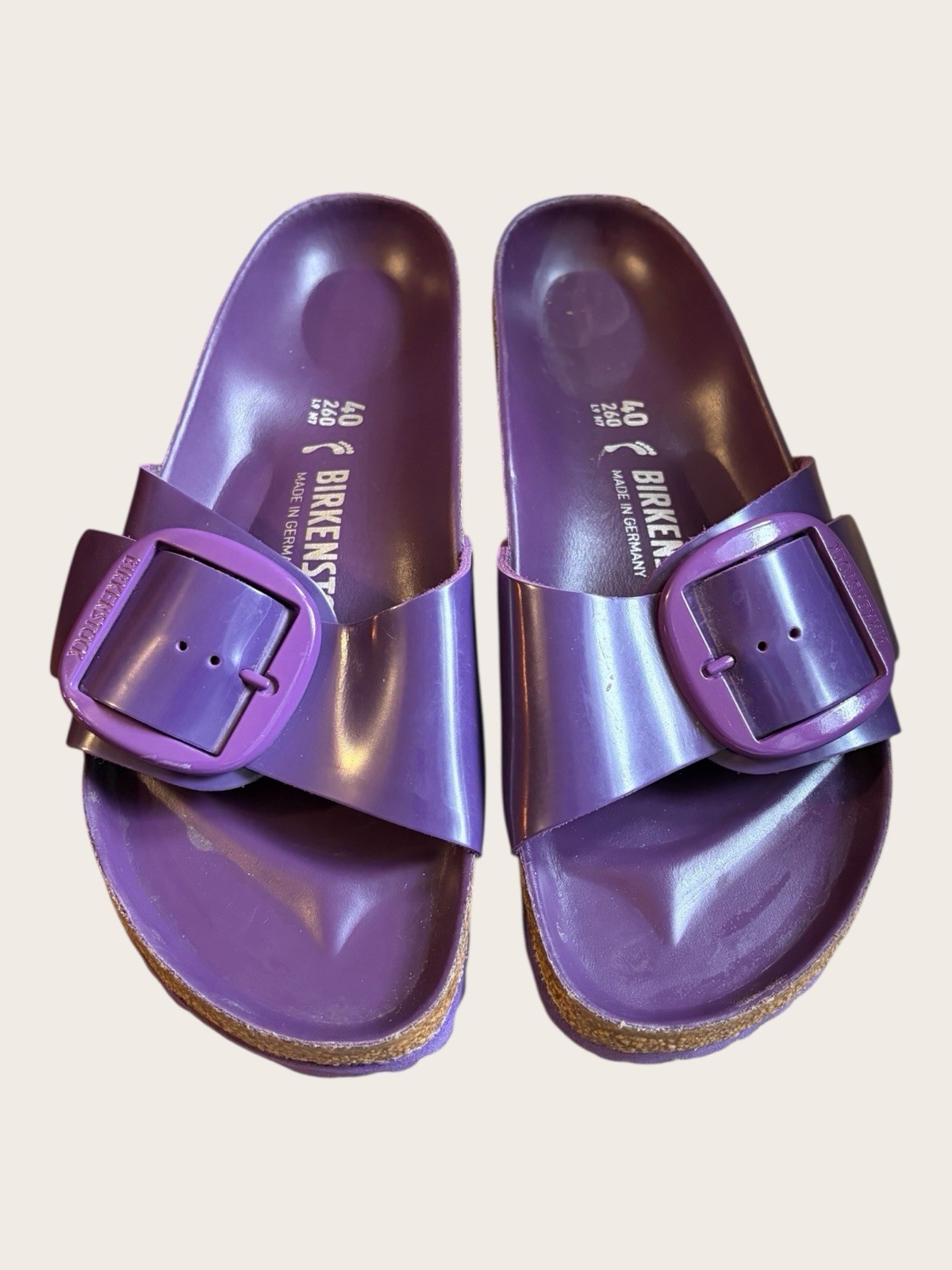 Birkenstock Madrid Big Buckle Purple Slide Sandals EU 40 US 9 Women’s