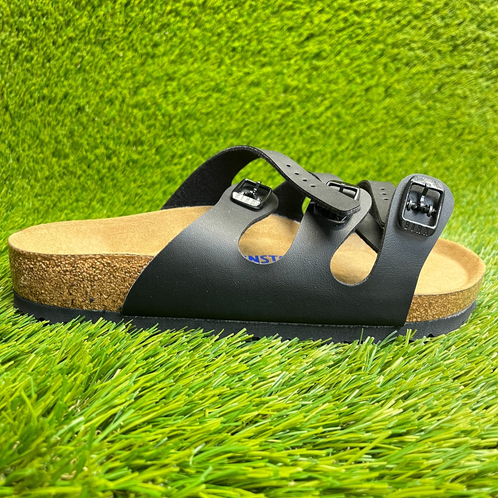 Birkenstock Florida Birko-Flor Womens Size 7 Black Beach Walking Slide Sandals