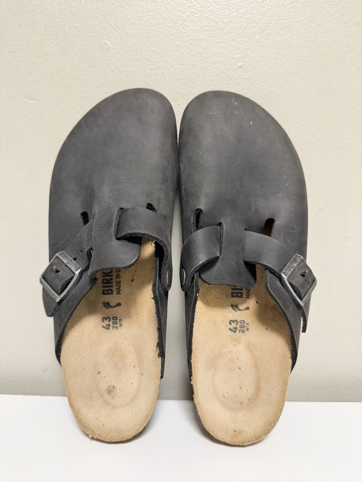 Birkenstock Boston Black Clogs Oiled Leather Men’s US 10 Medium/Narrow EU 43