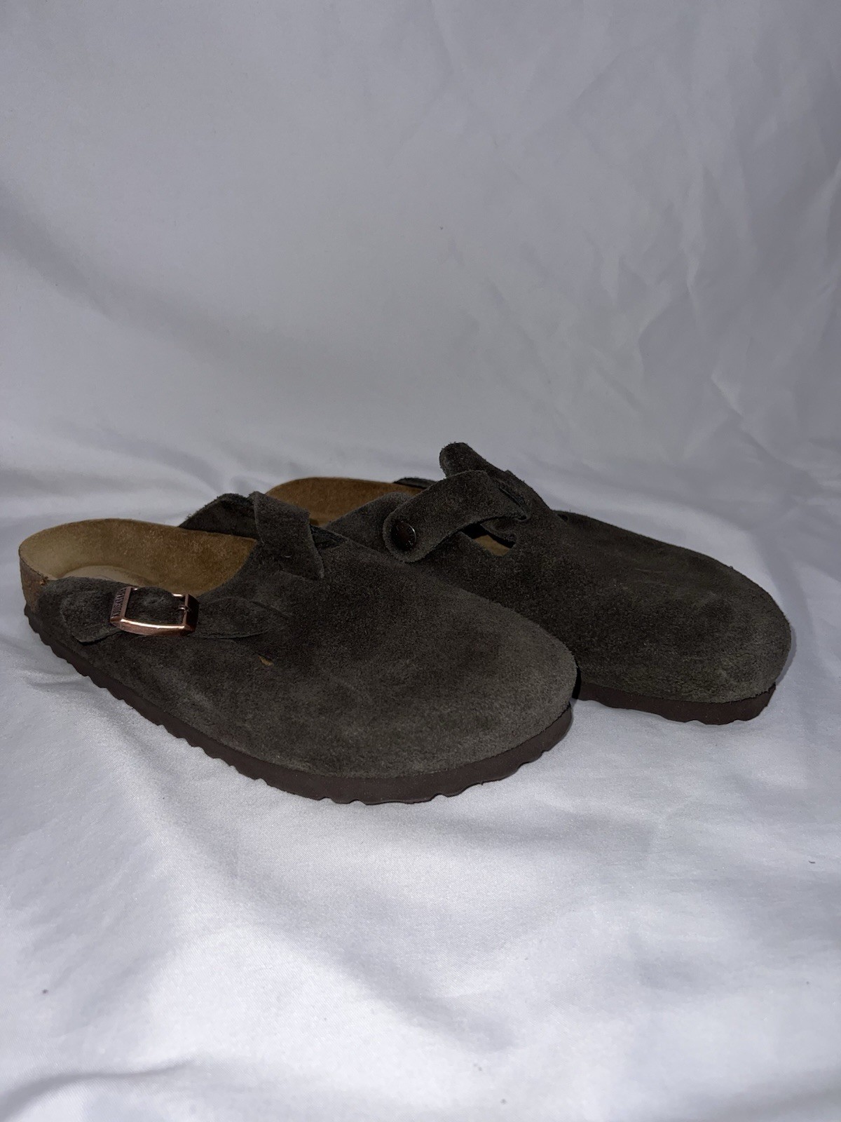 Birkenstock Boston Suede Leather Soft Footbed Clog Mocha Unisex Adults Shoes L7
