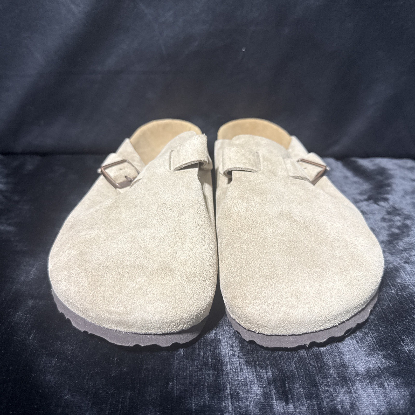 NWOB Birkenstock Boston Suede Soft Footbed Leather Taupe Shoes Size L11/M9