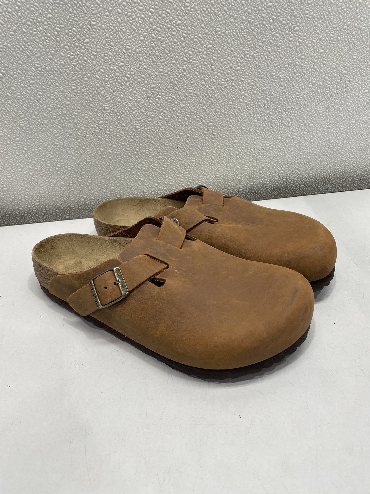 Birkenstock Boston Oiled Leather Clog Unisex W8, M6 In Cognac