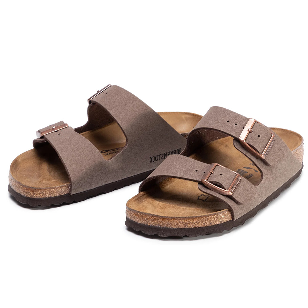 Birkenstock Arizona Mocha Birkibuc Synthetic Cork Footbed Sandals Women’s Shoes
