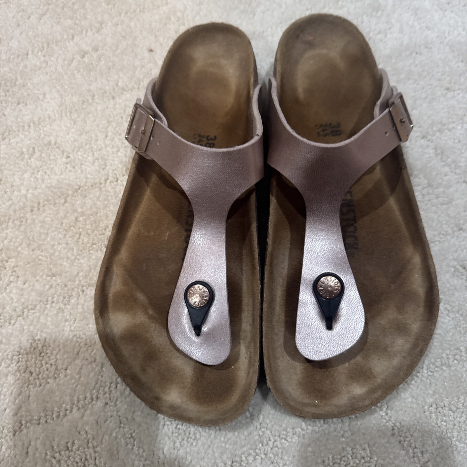 NWT Birkenstock Sandals Women’s Size 8 Copper Gizeh Birko Flor