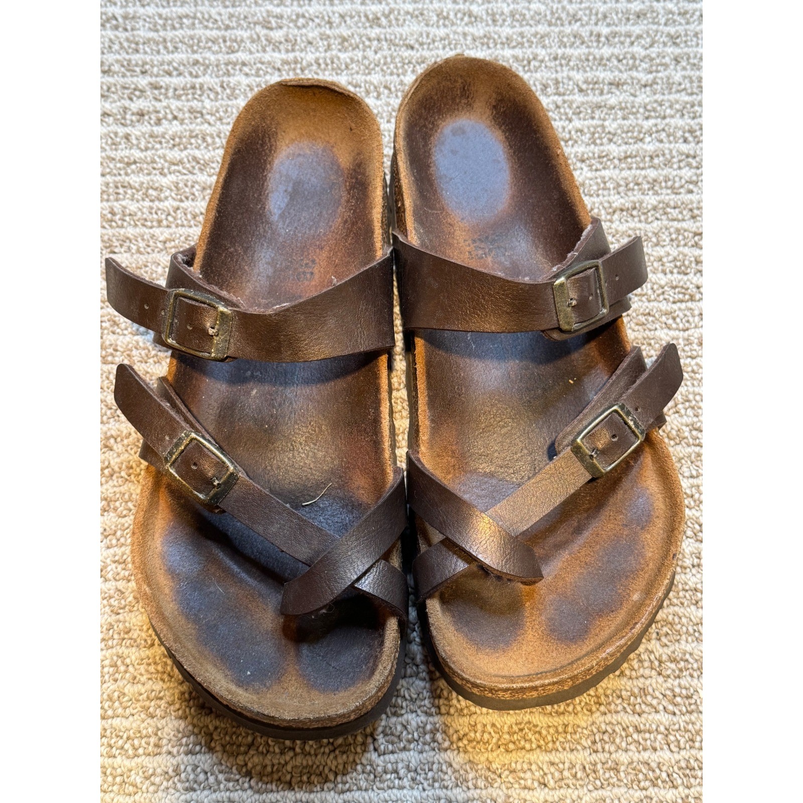 Birkenstock Mayari Sandals Brown Leather Toe Loop Women’s EU 38 US 7