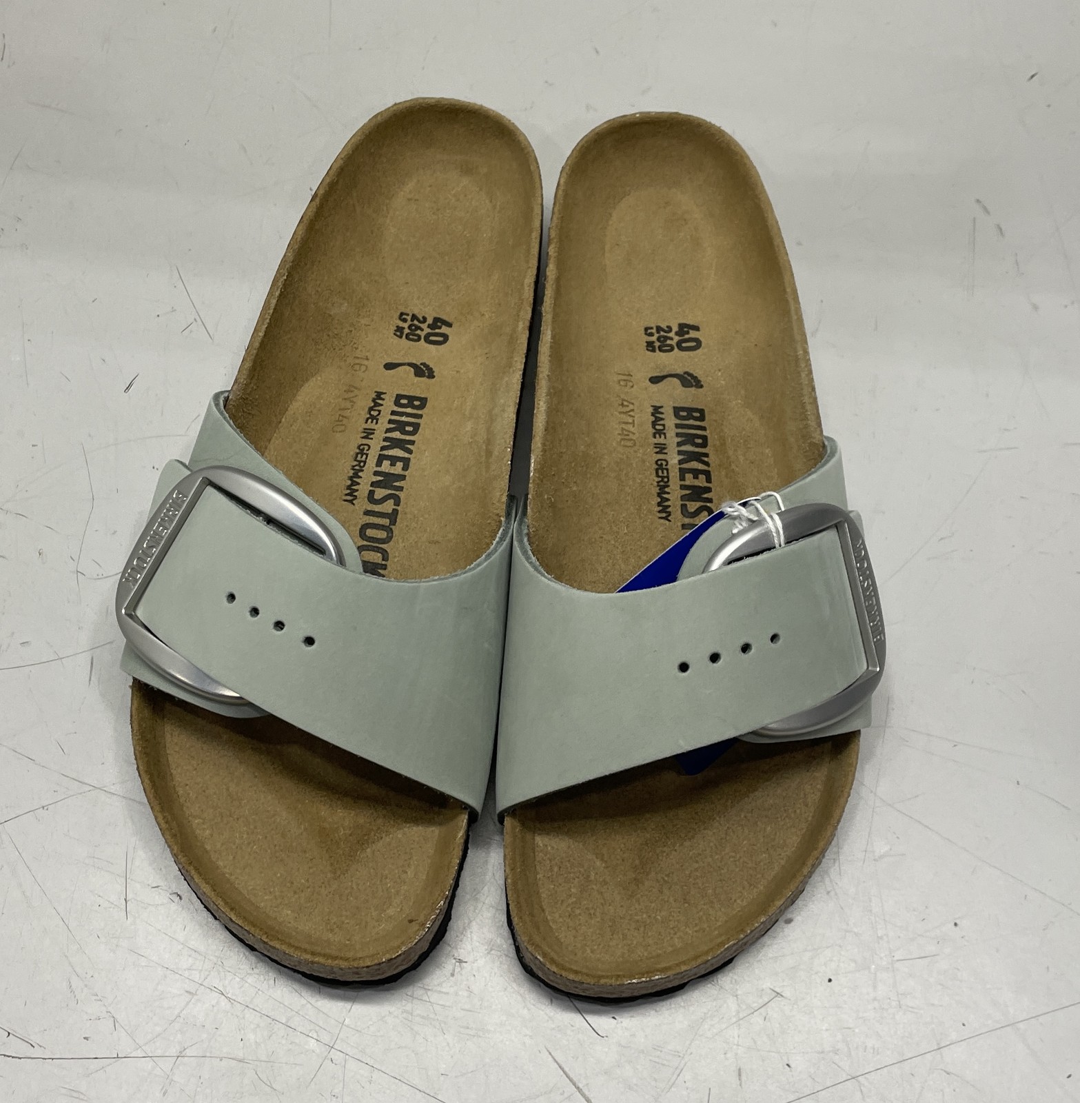 Birkenstock Madrid Big Buckle Unisex W9/M7 Pure Sage Leather Sandal