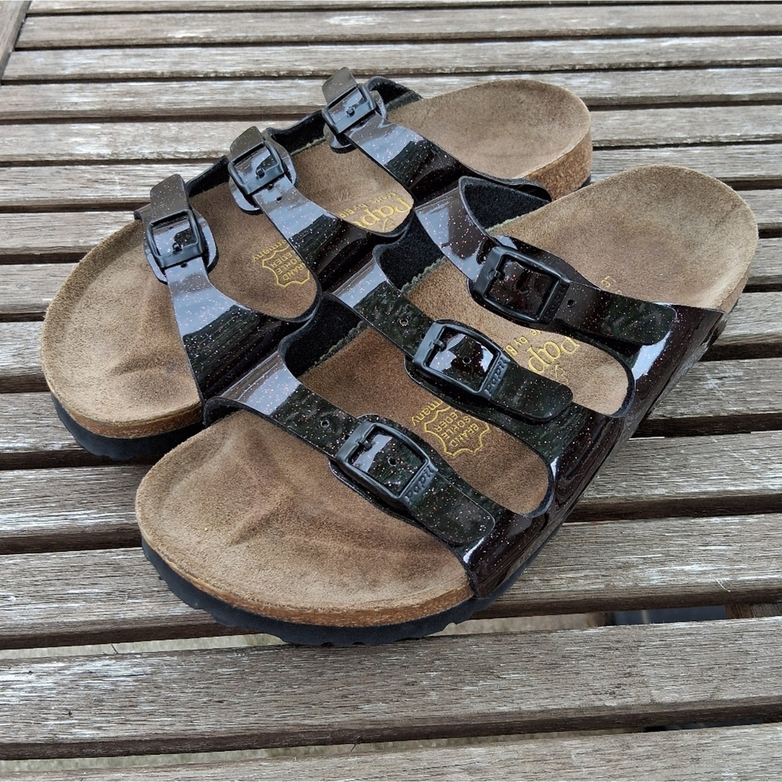 Papillio By Birkenstock Florida Sparkle Slides Size 6