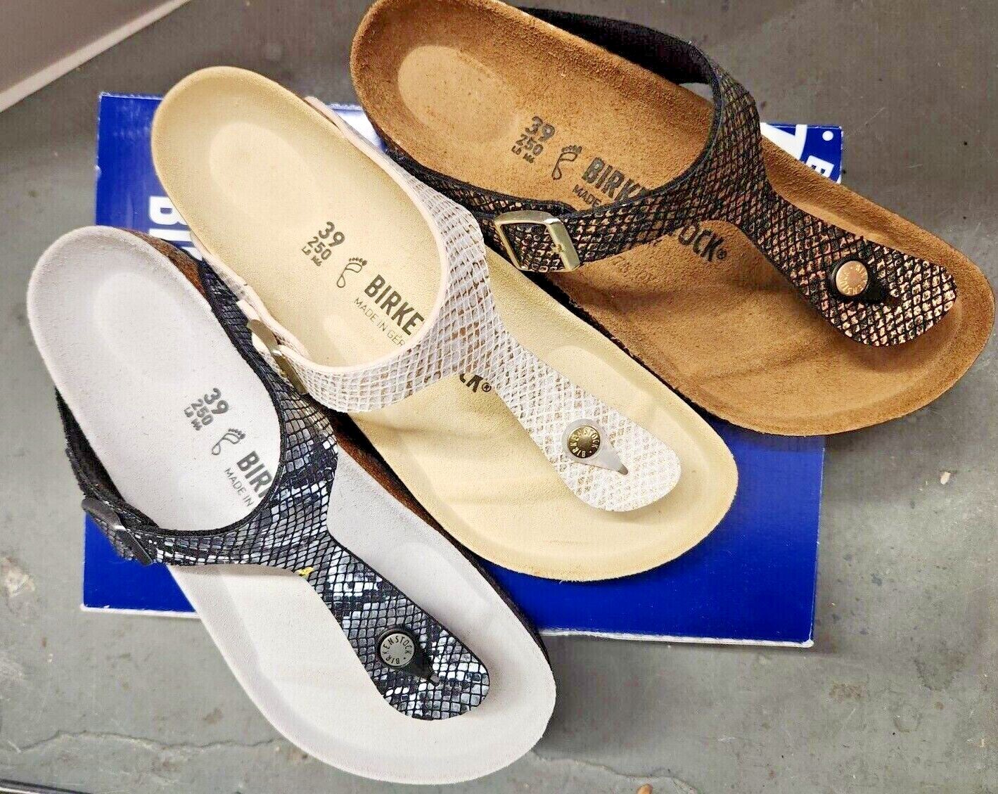 Birkenstock Gizeh REGULAR Sandals PYTHON upper Leather insole Thong/Toe post new