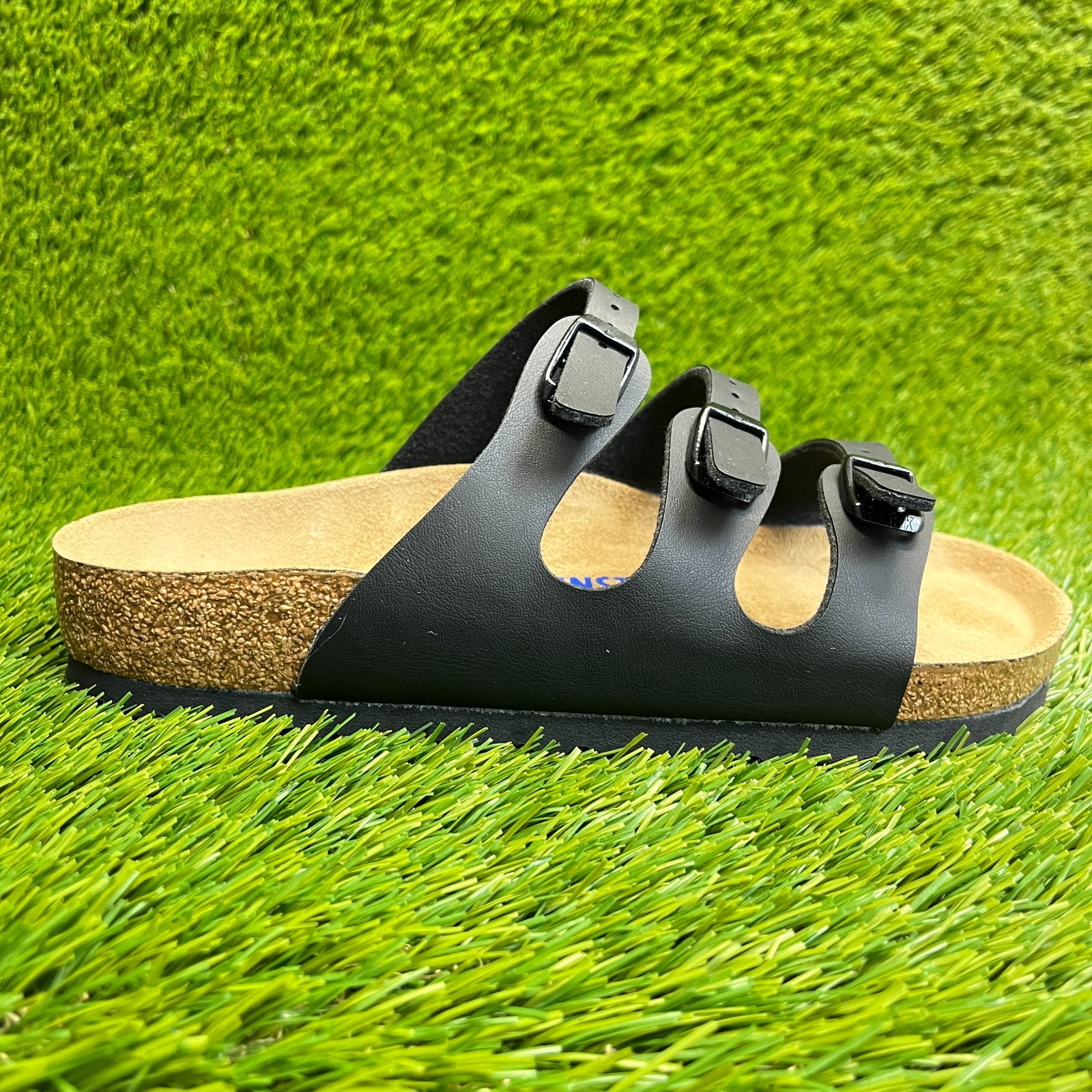 Birkenstock Florida Birko-Flor Womens Size 7 Black Beach Walking Slide Sandals