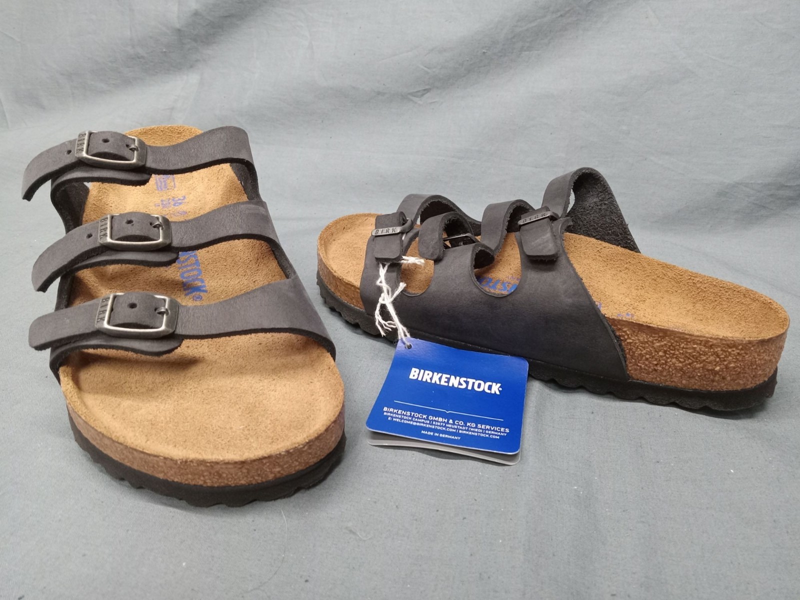 Birkenstock Womens Florida Nubuck Sandals Black Size 5 NEW NO BOX!