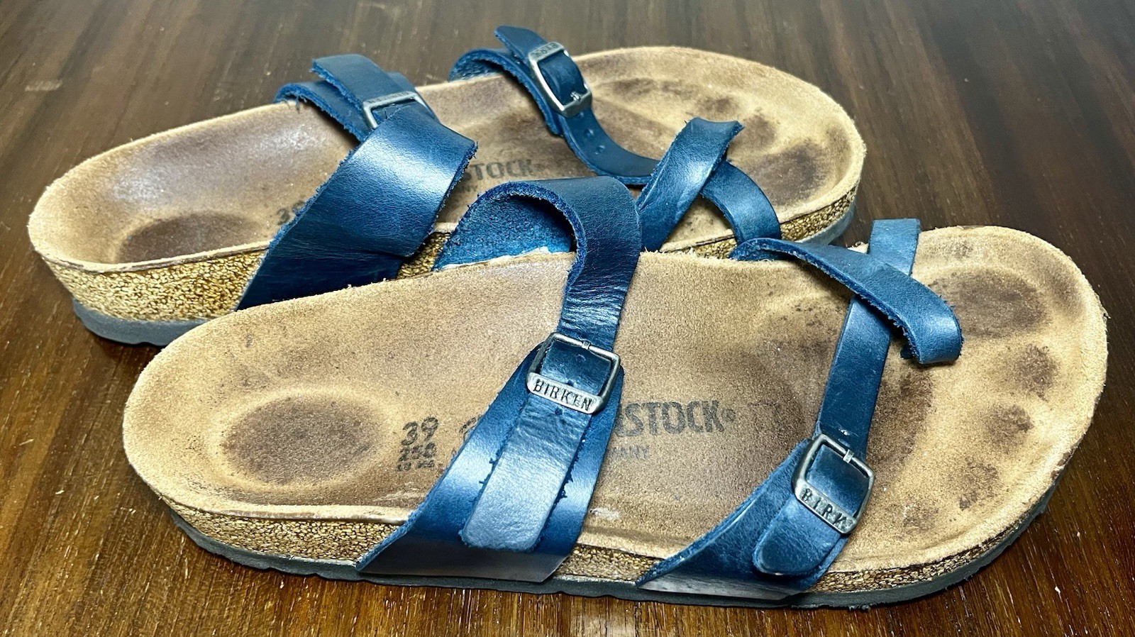 Birkenstock Mayari Sandals Navy Blue Oiled Leather – EU 39 US Women’s 8-8.5