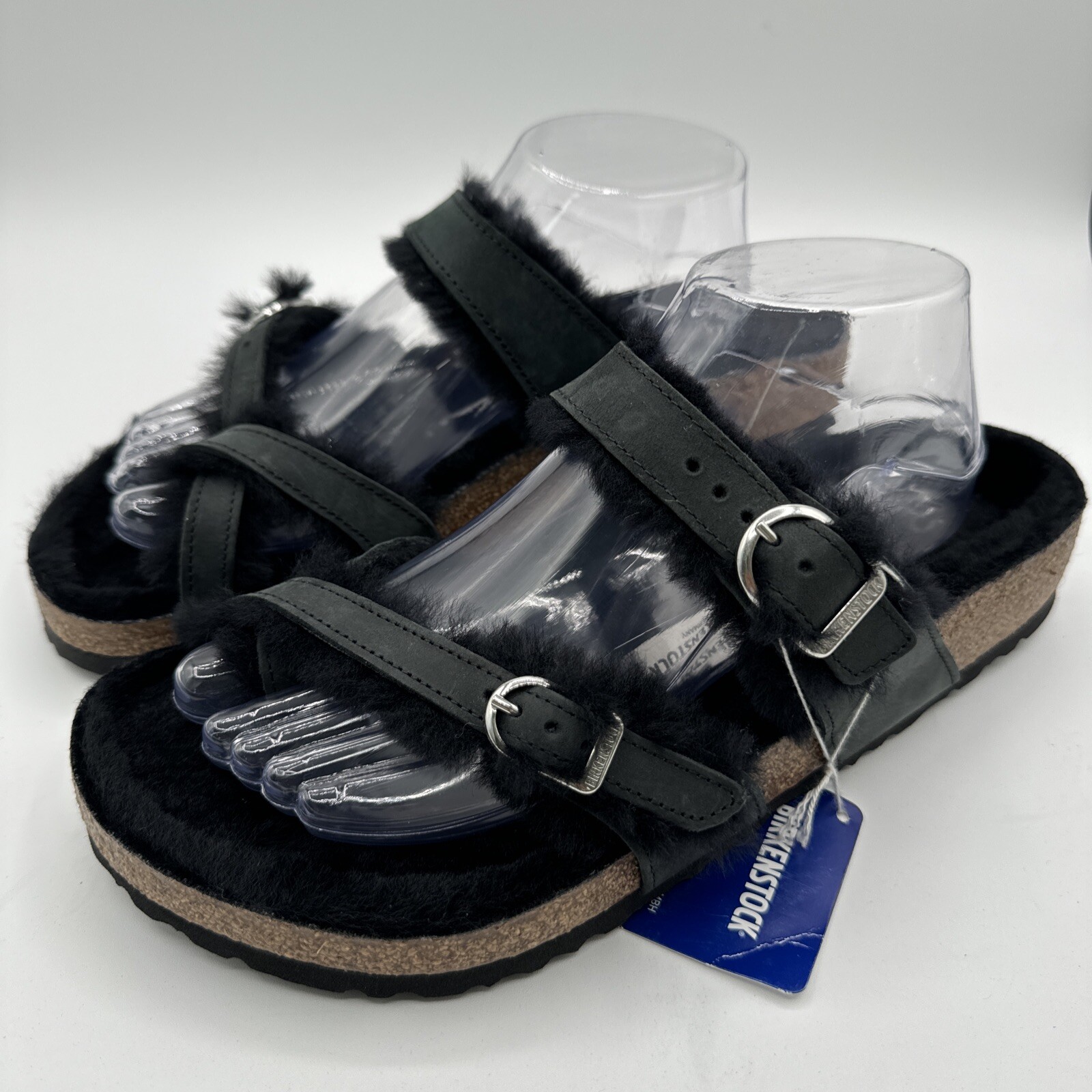 Birkenstock Mayari Shearling Sandals Women’s Size 11 EU 42 Black Leather
