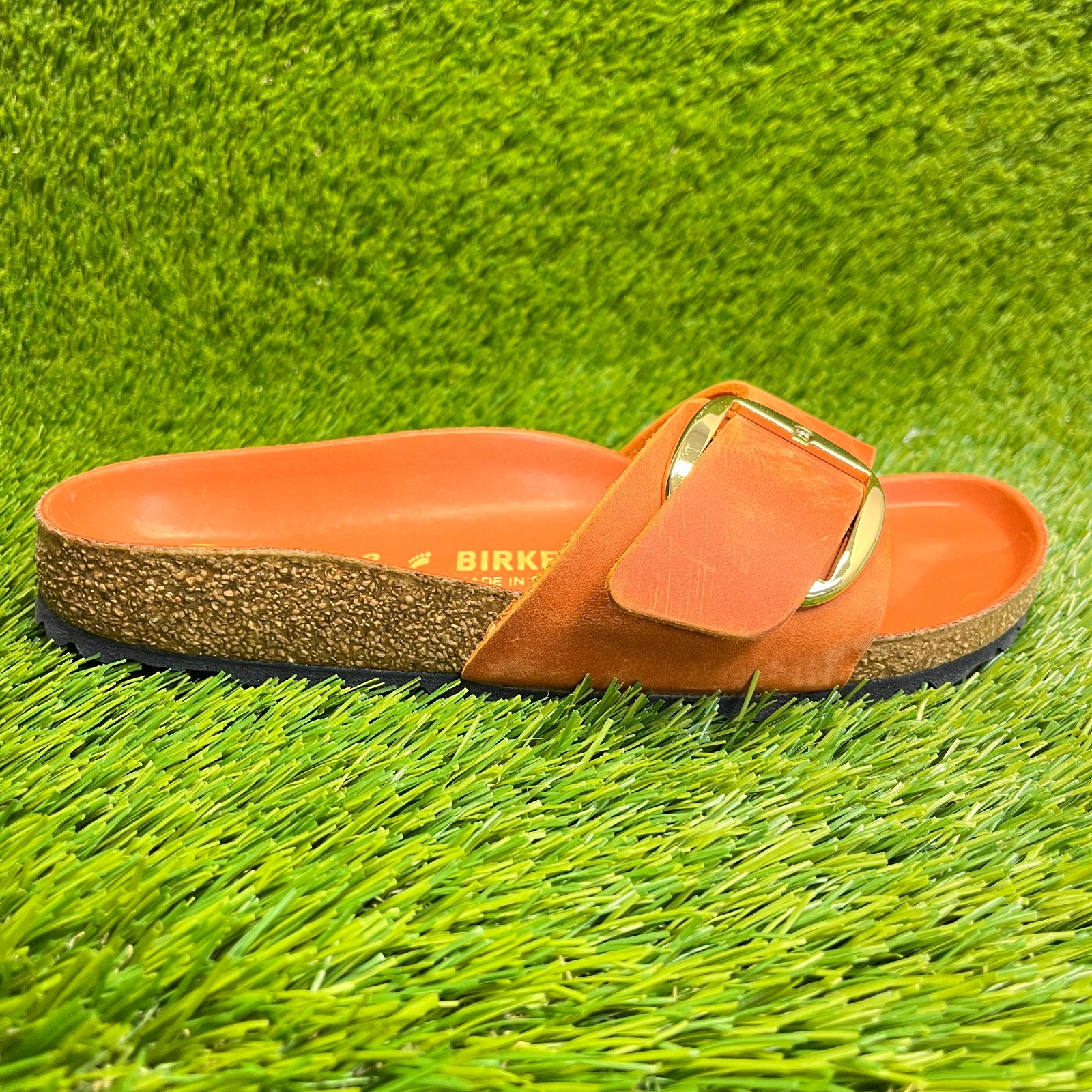 Birkenstock Madrid Womens Size 7 Orange Beach Walking Outdoor Slide Sandals