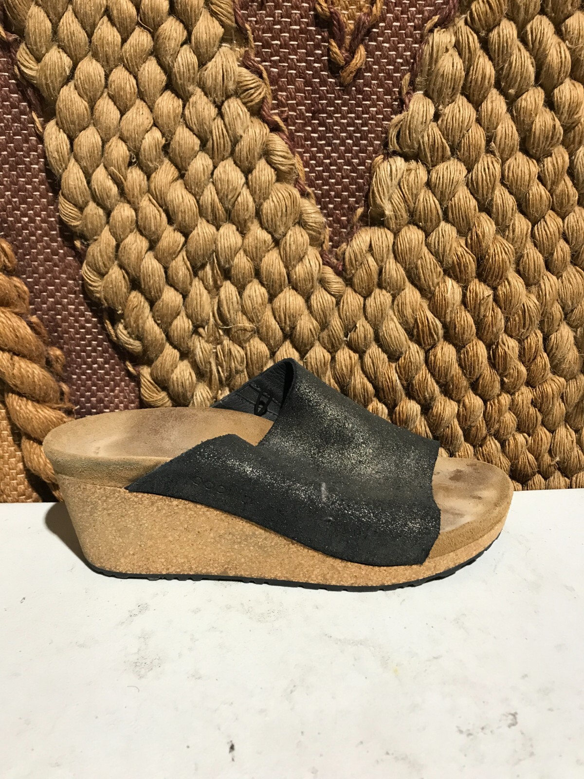 Birkenstock Papillio Namica Metallic AntiqueBlack Wedge Sandal US Women Size 8