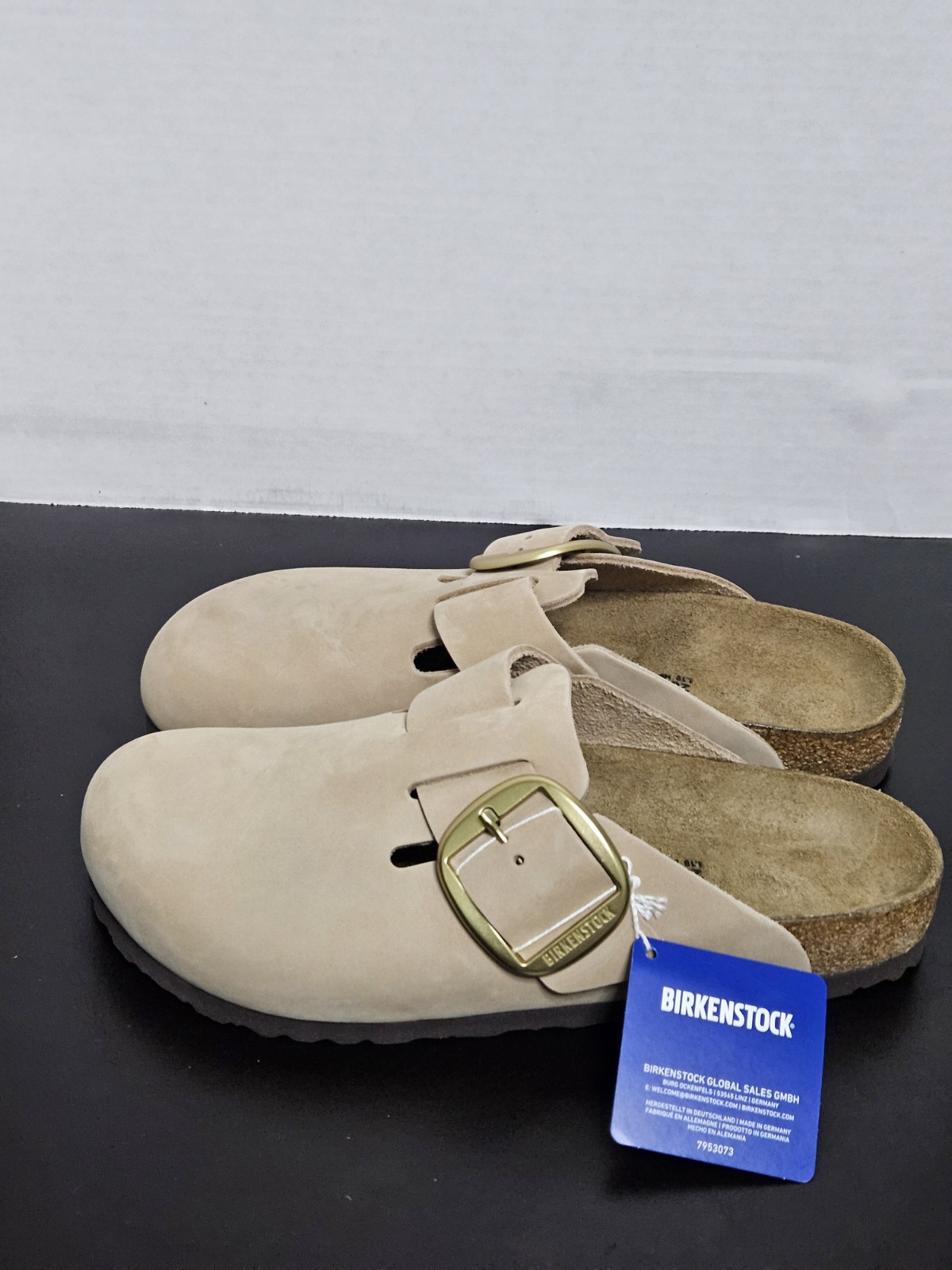 EU 41 W 10 M 8 Birkenstock Boston Big Buckle Taupe Narrow