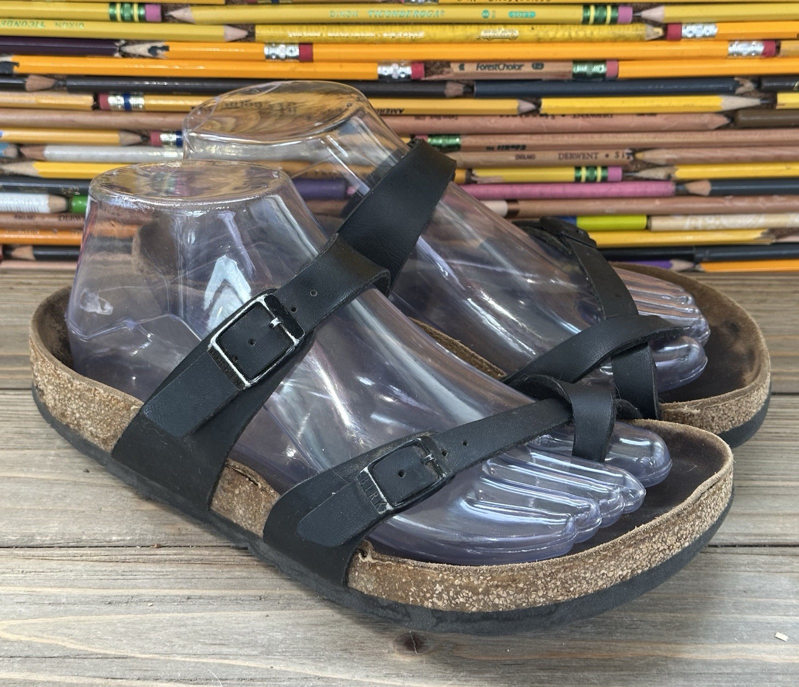 Birkenstock Mayari Sandals Slip On Slides Black Women’s Size 7 US 38 EU