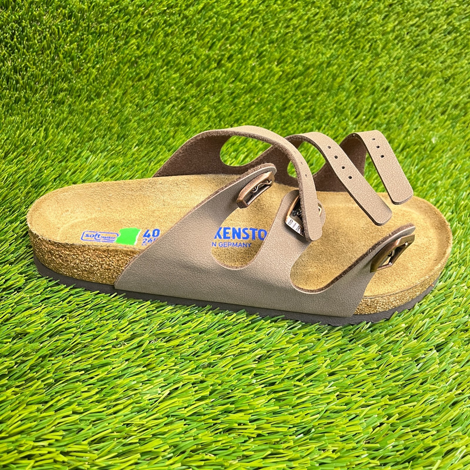 Birkenstock Florida Birko-Flor Womens Size 9 Brown Beach Outdoor Strappy Sandals