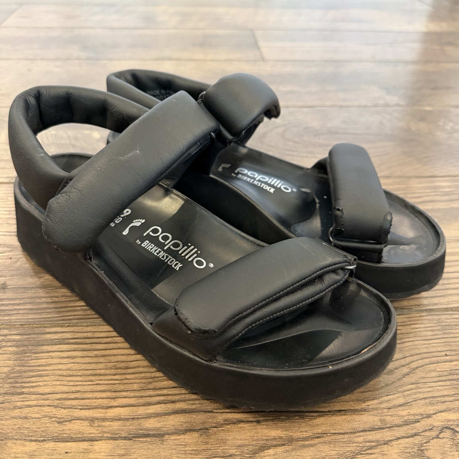 Birkenstock Papillio Black Theda Platform Sandals Womens Size 39/8