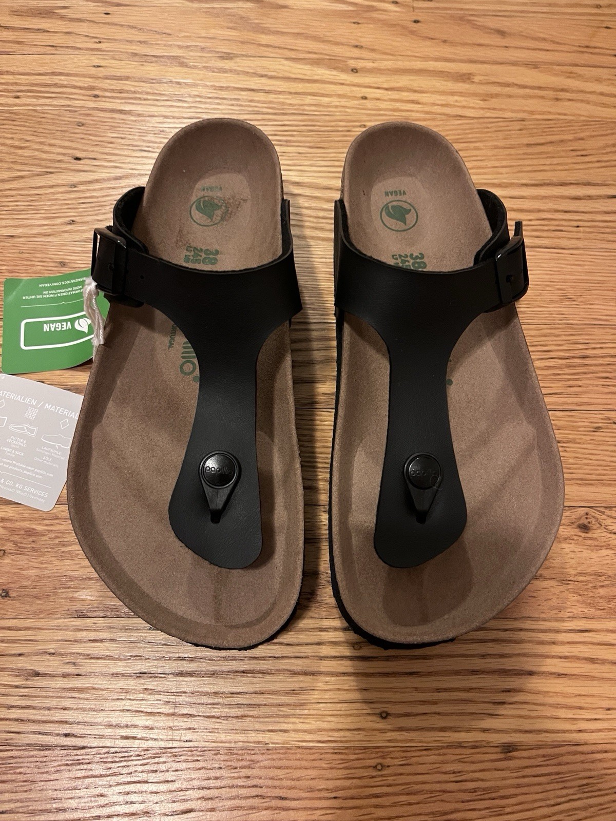 Birkenstock Papillio Gizeh Sandals Womens 7 Pap Flex Platform Black NWOT size 38