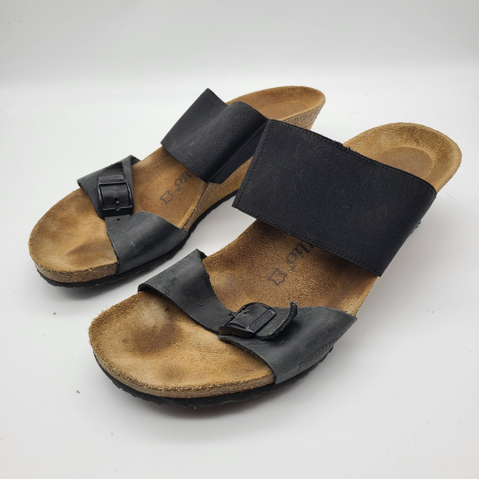 Papillio Birkenstock Della Black Leather  Wedge Sandal Womens sz EUR 41 / US 10