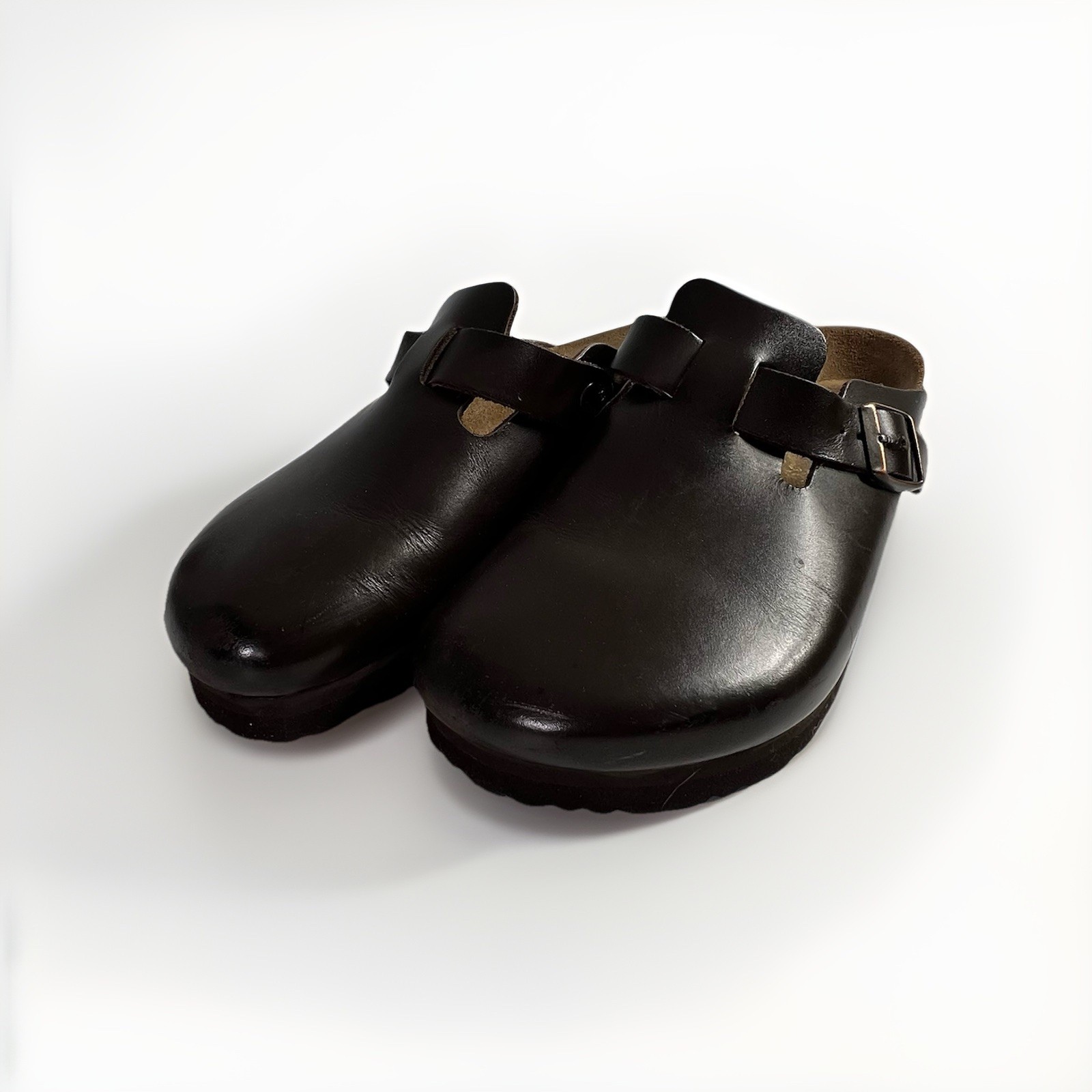 Birkenstock Boston Leather Clogs Wedge Mules Brown Hippie HOBO Women’s Sz 39EU