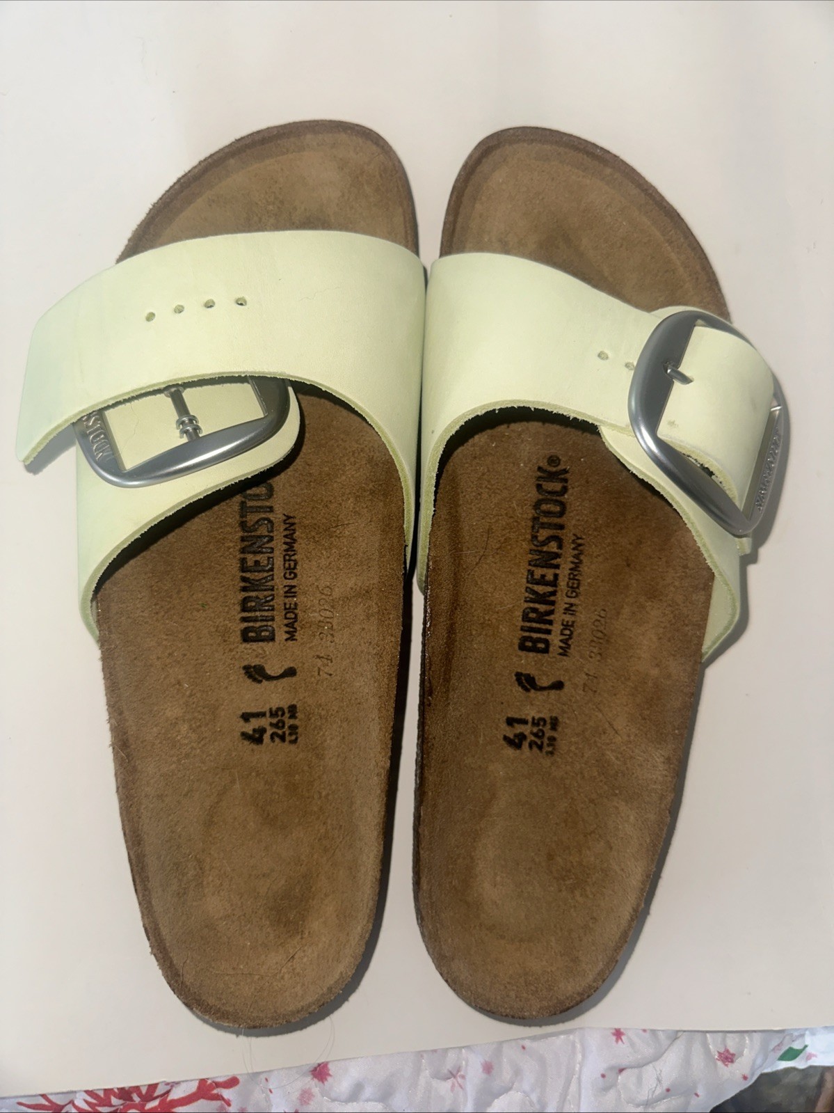 Birkenstock Madrid Big Buckle Faded Lime Sandals Size 10 N womens Eu 41 new
