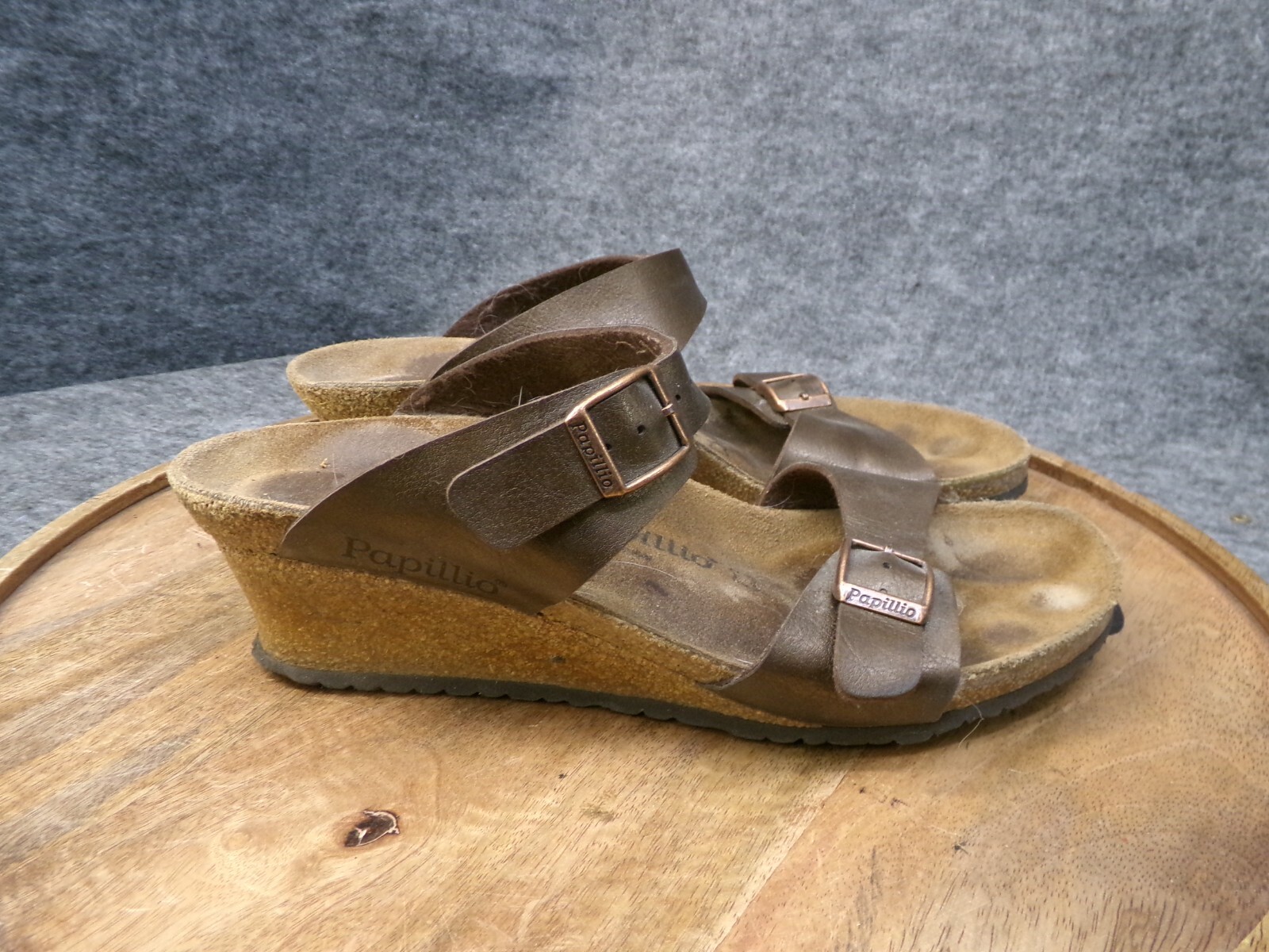 Birkenstock Papillio Dorothy Wedge Heels Graceful Toffee Bronze Size 41 US 10 N.