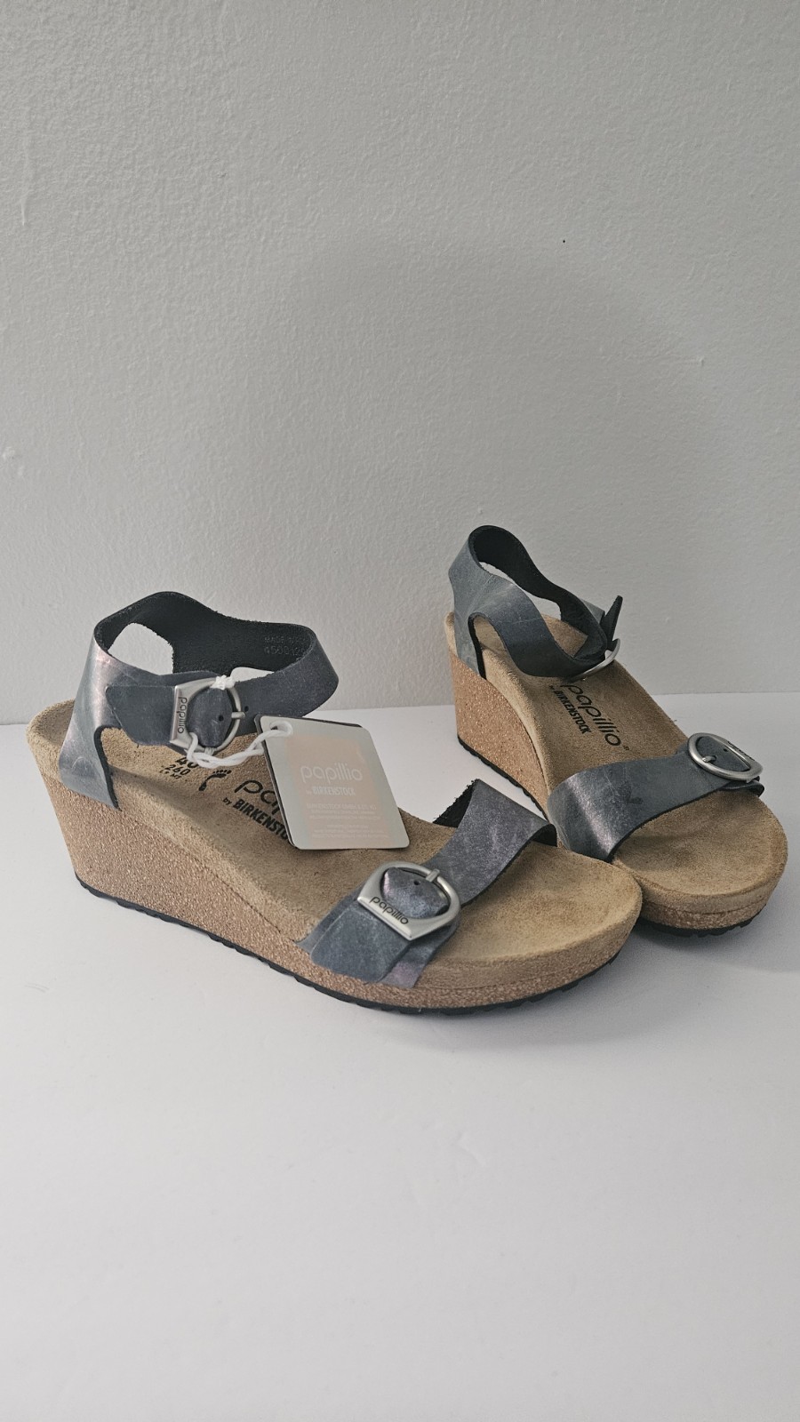 Birkenstock Papillio Size 9 EU 40 Soley Adjustable Wedge Sandals Leather