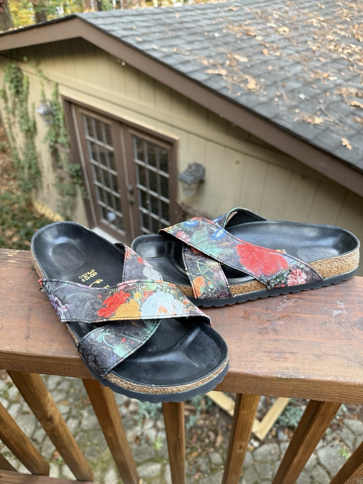 Birkenstock Papillio Daytona Sandal Floral Pattern Sz 38 EUR 7 US Women’s