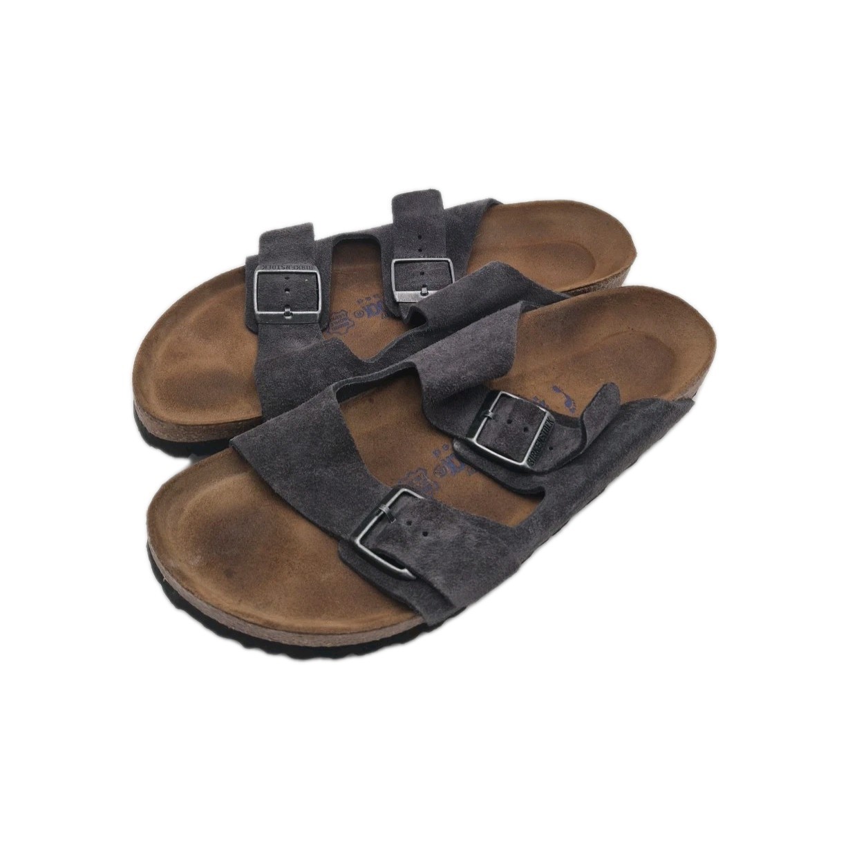 Birkenstock Arizona Soft Footbed Gray Suede Sandals Slides Size 43 280 M10 Sz 12