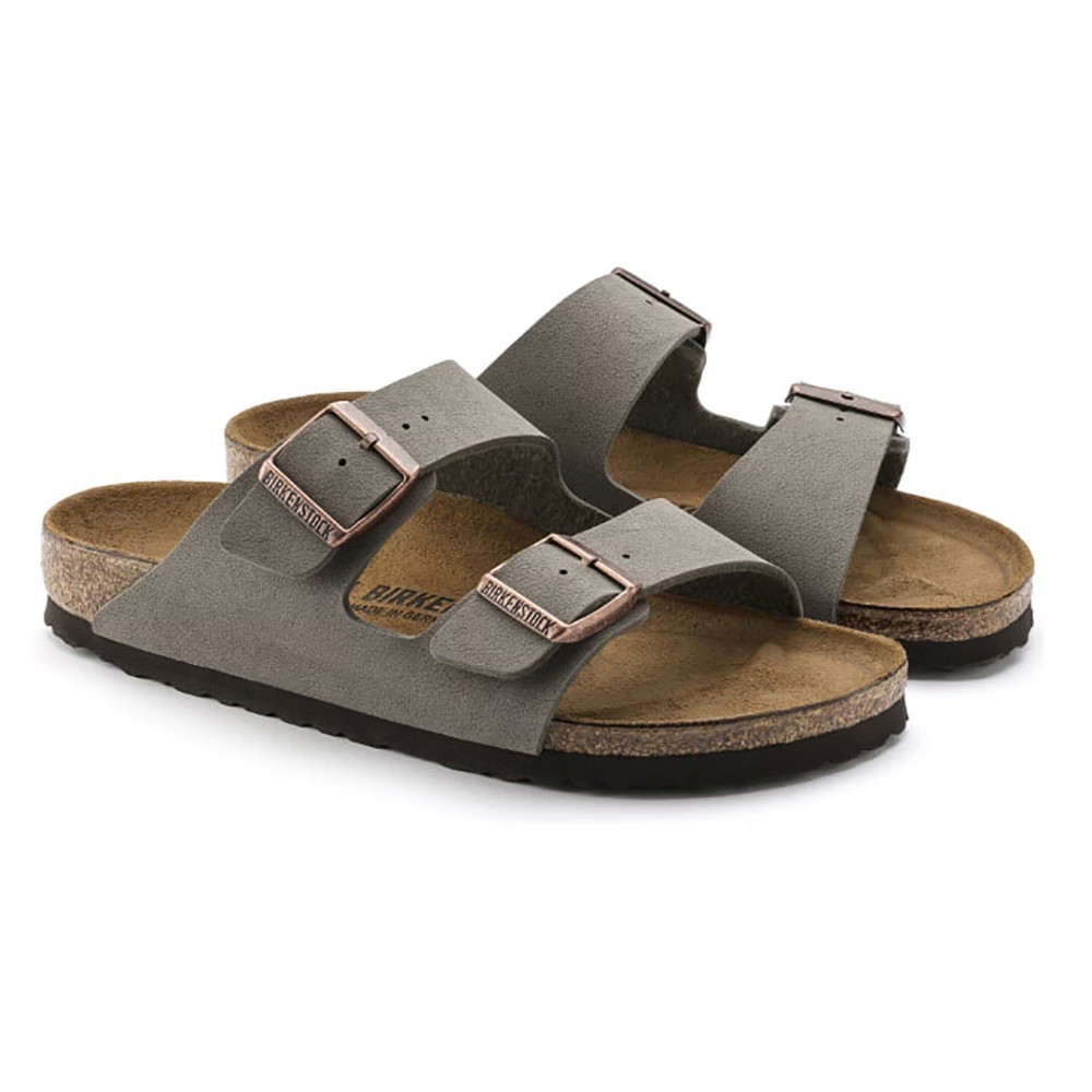 Birkenstock Arizona Birko-Flor Soft Footbed Unisex Sandals – Stone