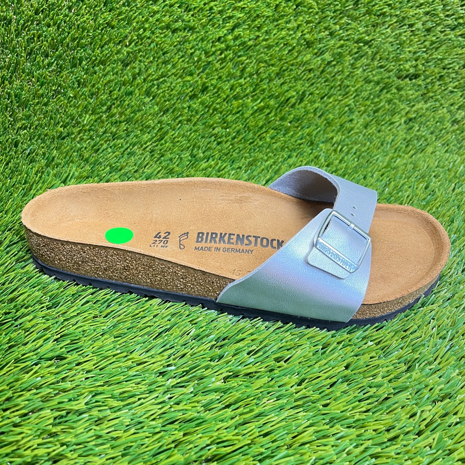 Birkenstock Madrid Womens Size 11 Silver Brown Outdoor Slide Sandals Shoes