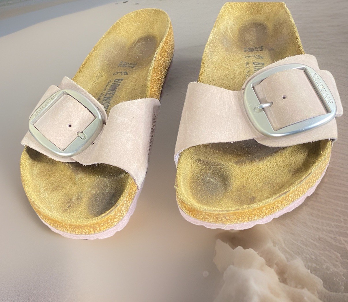 Birkenstock Madrid Big Buckle Womens Size 6 EU 37 Sandals Rose Pink Leather