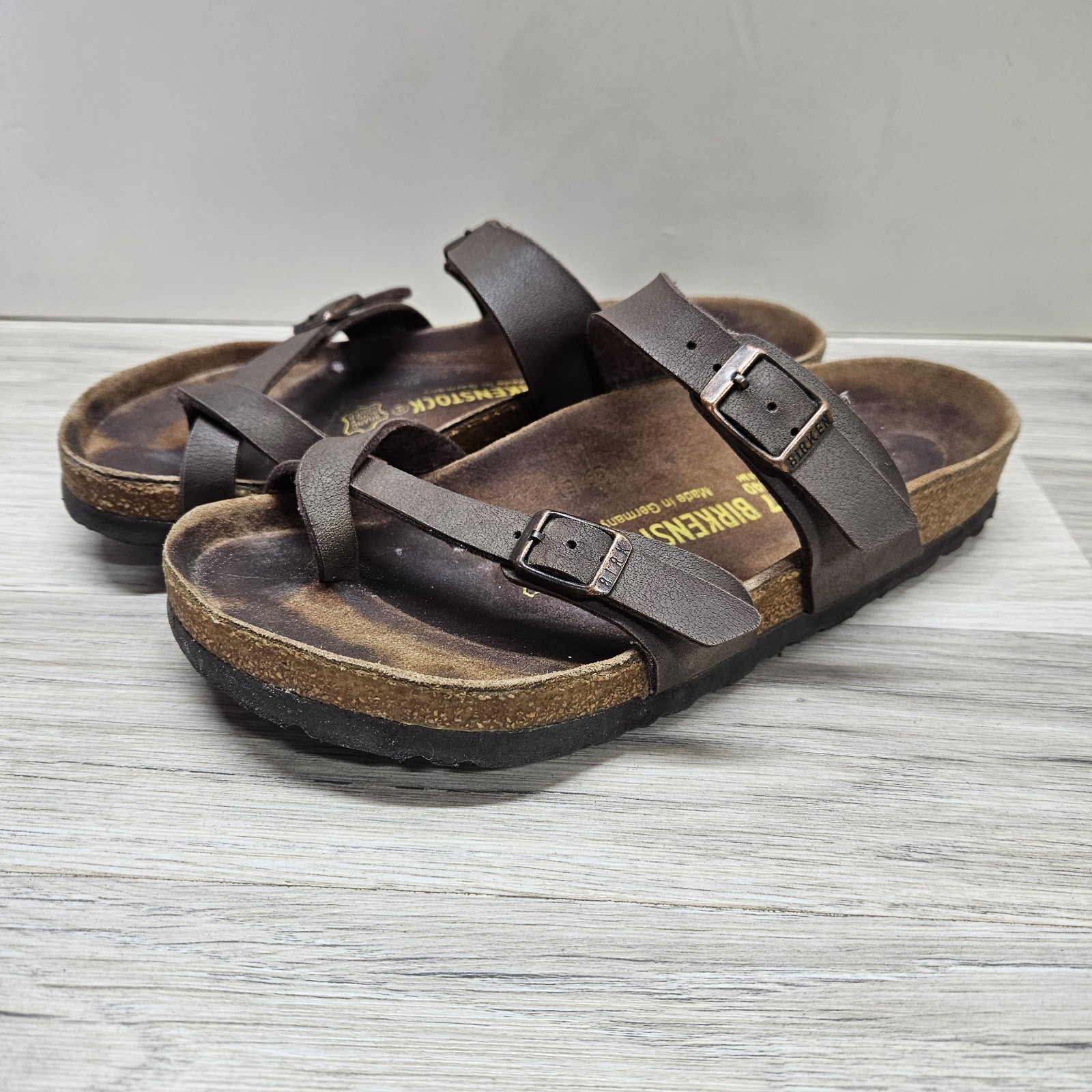 Birkenstock Mayari Womens Brown Strappy Sandal Size 6 EU 37 Buckle Casual