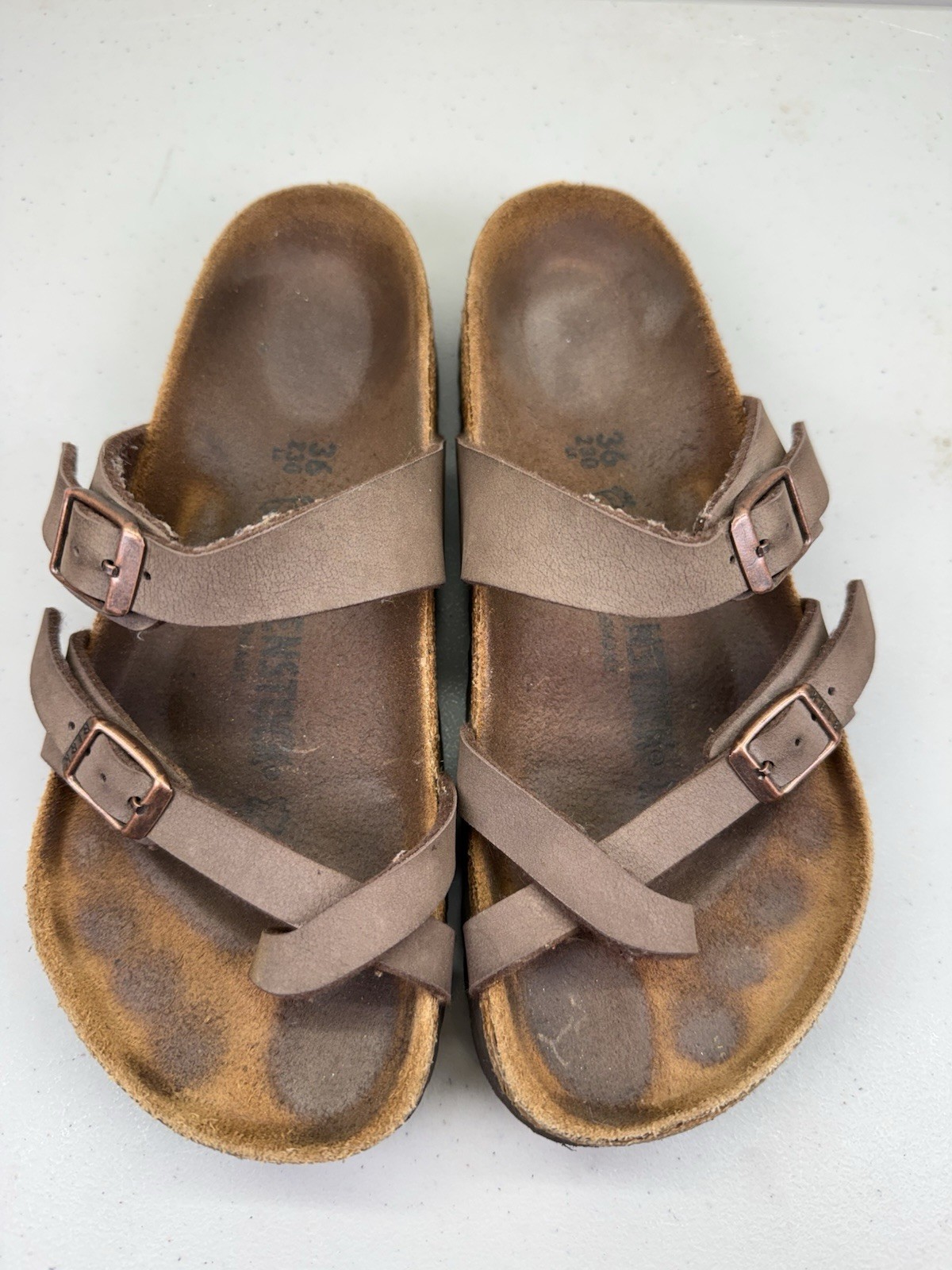 BIRKENSTOCK Mayari Sandals Brown Leather WOMENS 6 36 Shoes