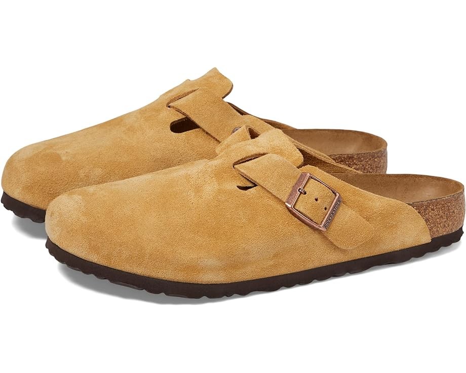 Birkenstock Boston Suede Leather Clog Narrow Width – Camel 46 M13