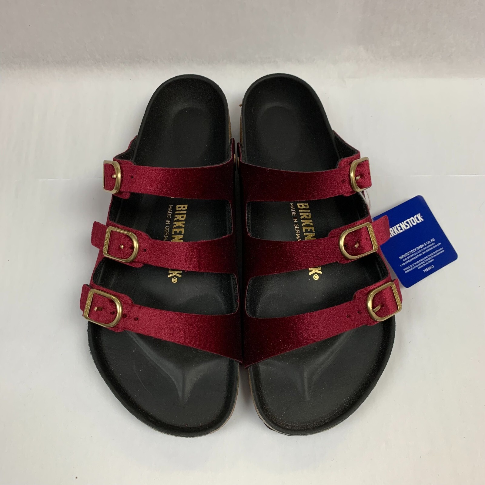 Birkenstock New w/o Box Florida Fresh Maroon Velvet Exquisite Regular SelectSize