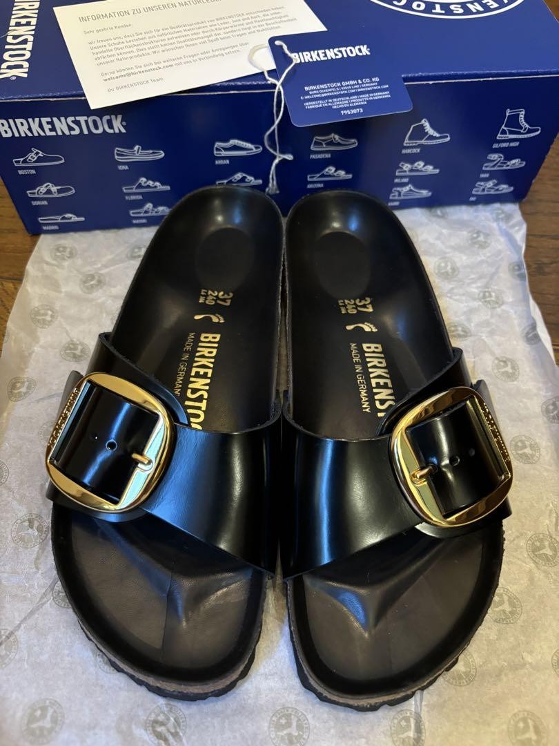 Birkenstock Madrid Big Buckle Sandal Comfortable Adjustable Buckle Iconic Black