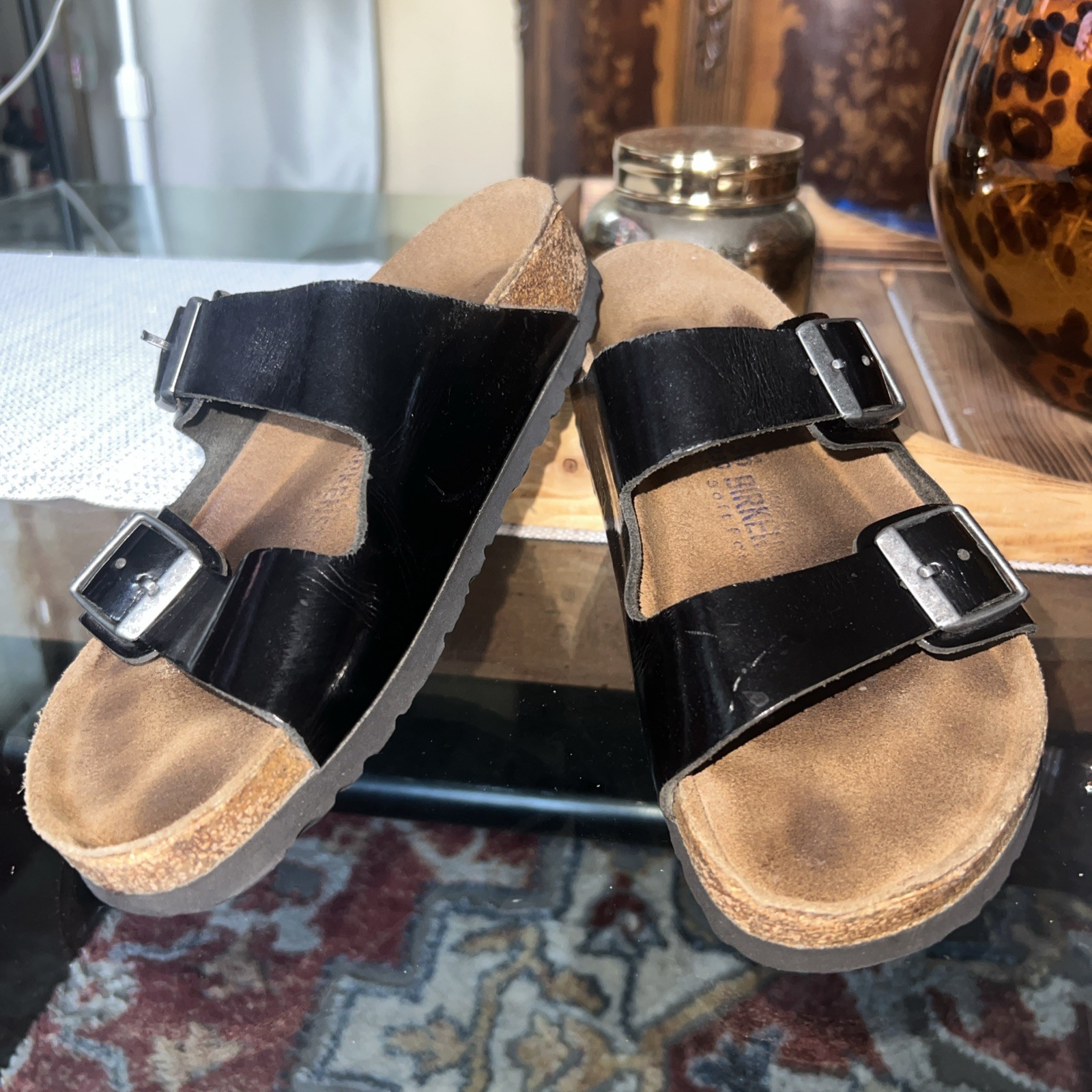 Birkenstock Papillio Arizona Sandals Slip On 36 US 6 Black Womens