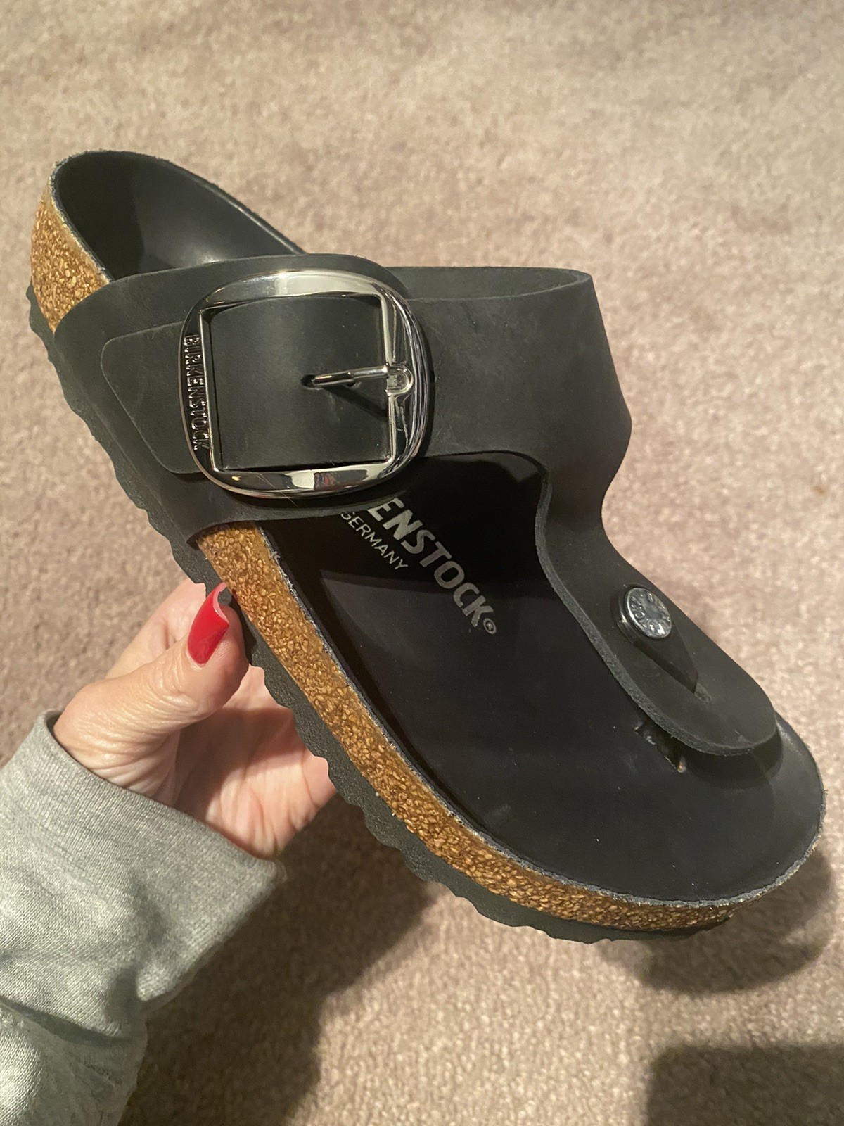 Birkenstock Gizeh Big Buckle Black Size 36 Regular