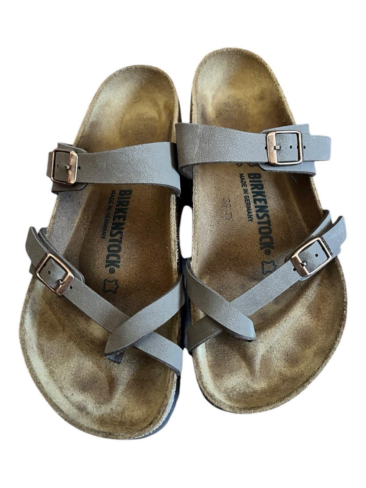 Birkenstock Mayari Birko-Flor Women’s Mocha Leather Wide Sandals Select Size 39