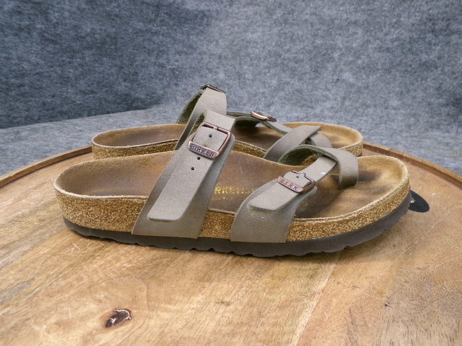 Birkenstock Mayari Birkibuc Stone Brown Womens Size 36 US 5 Reg. Sandals Slide