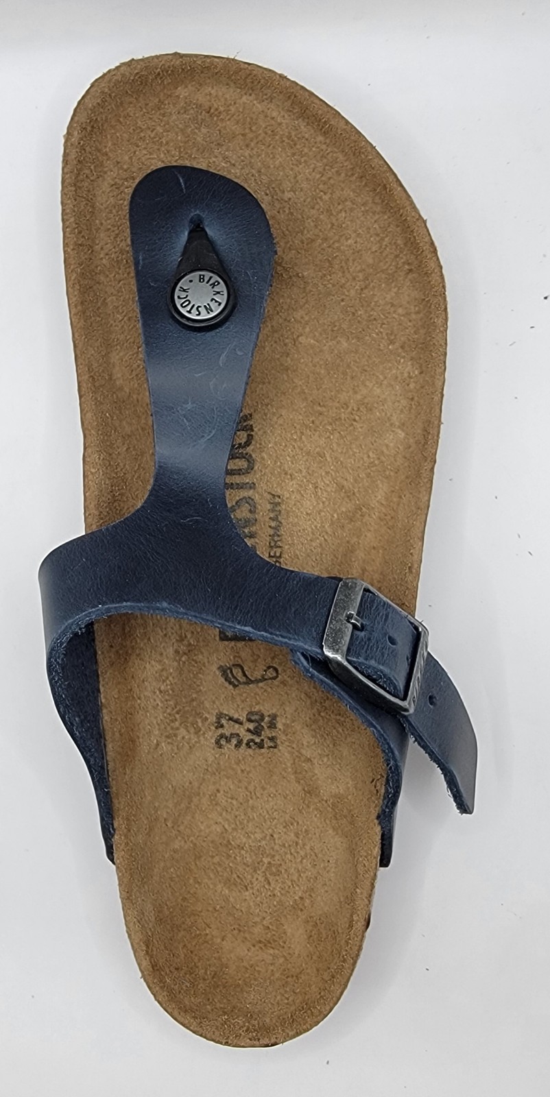 Birkenstock Gizeh  Bs Waxy Oiled Leather  Blue  Color Regular Wide