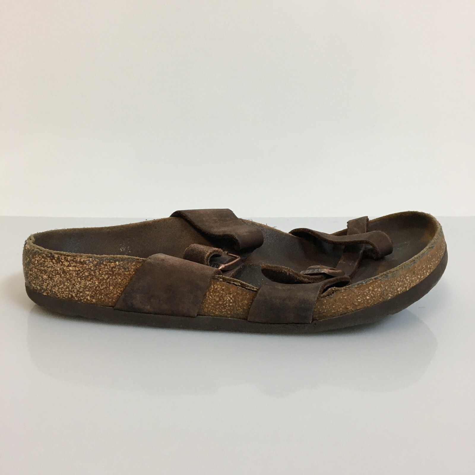 Birkenstock Mayari Birko Flor Sandals 7.5 Womens Brown Strappy Slip On Flat Logo