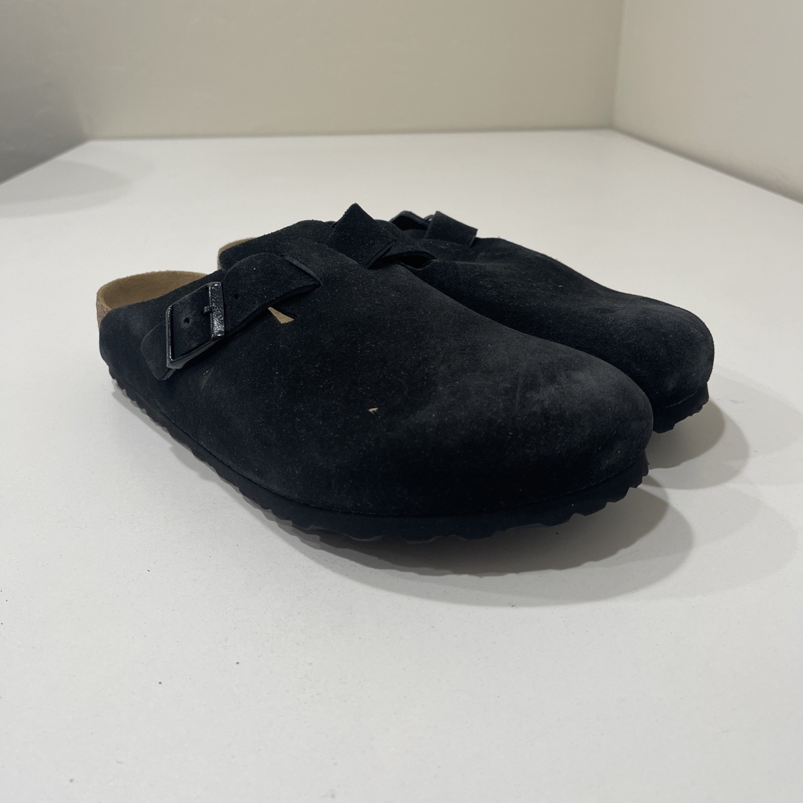 Birkenstock Boston Soft Footbed Suede Leather Black 10