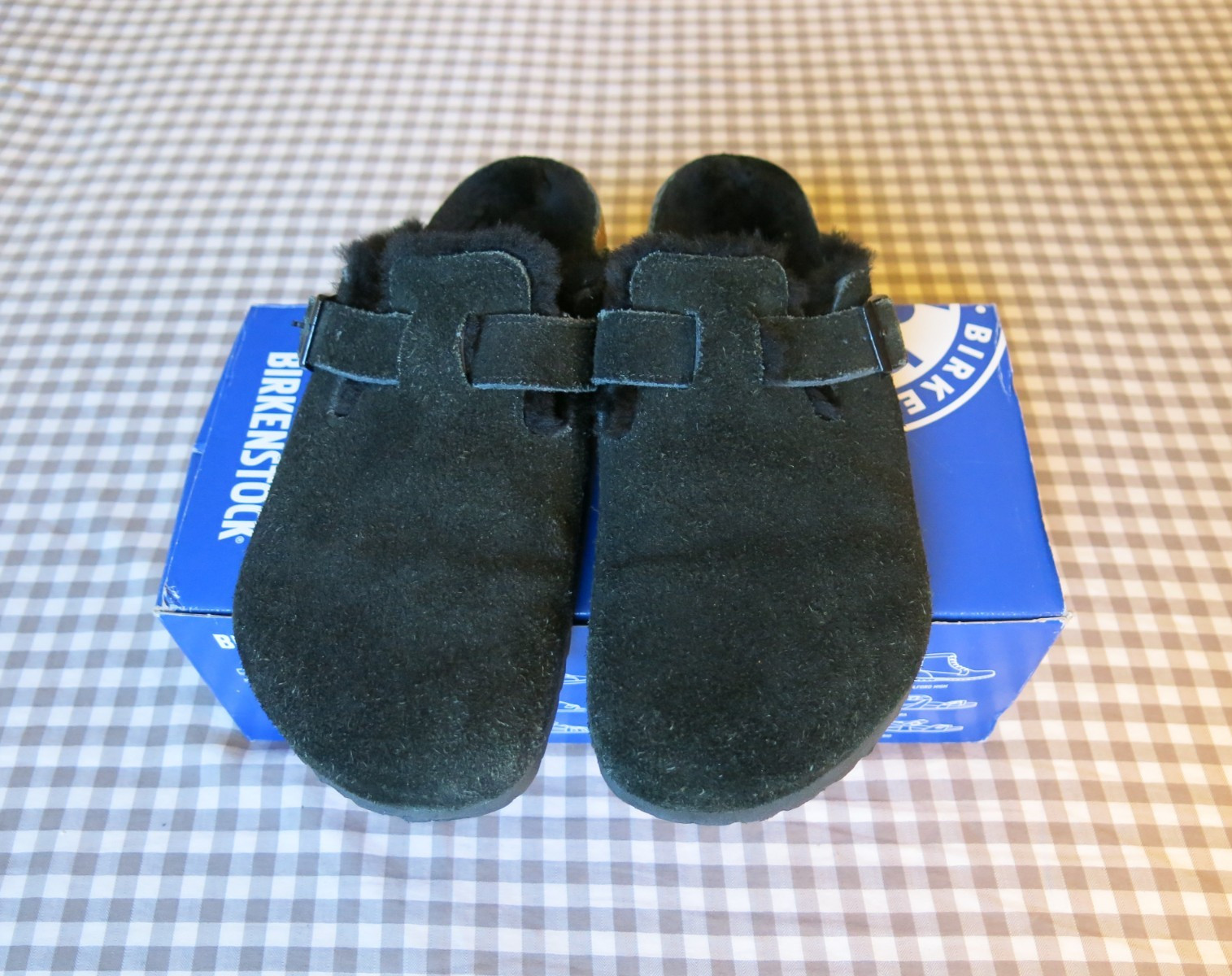 Birkenstock Boston Shearling Suede Leather clogs in Black EU 39 regular/wide