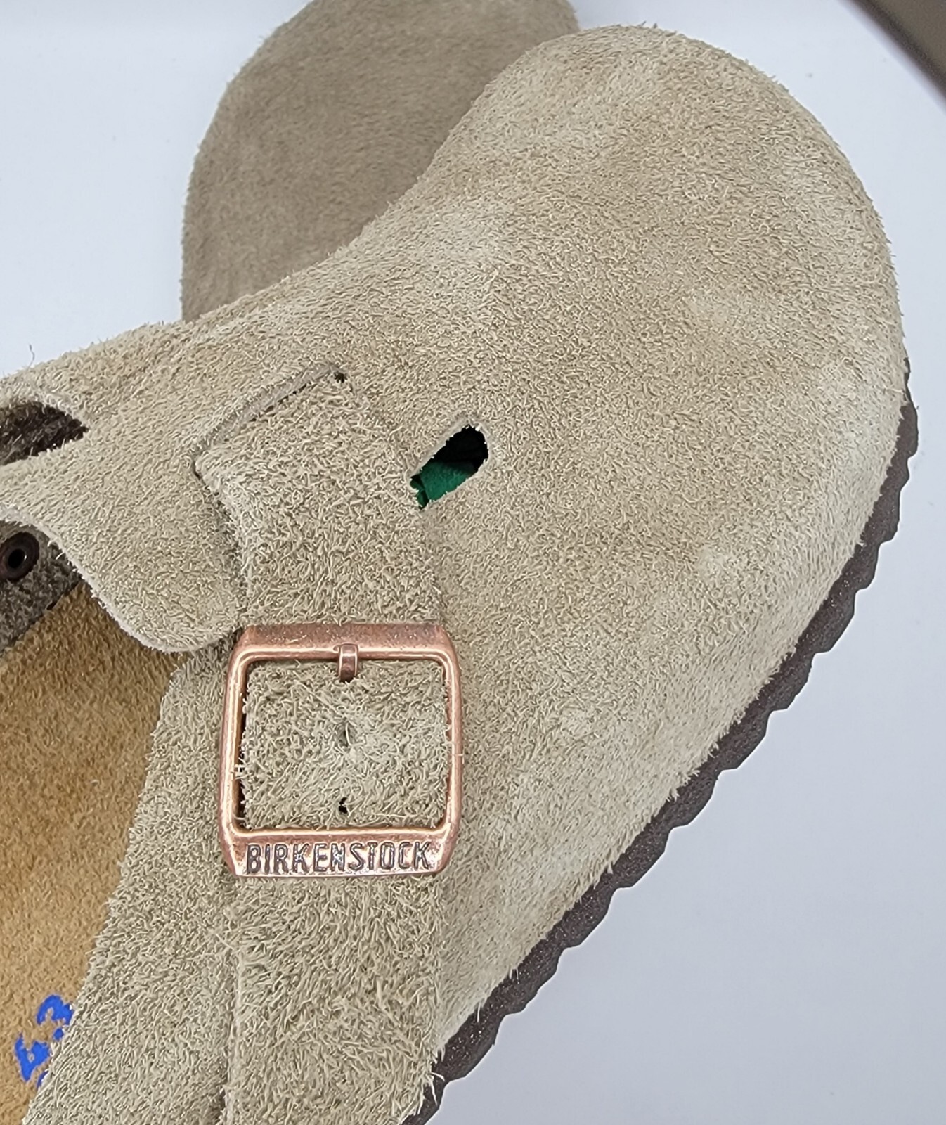 Birkenstock Boston Bs Color Taupe Suede Clog Regular Wide