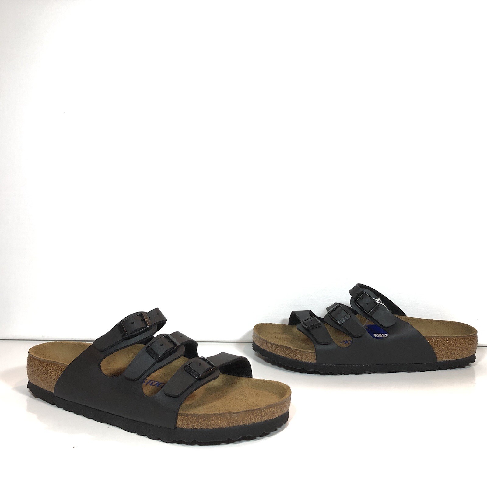 Birkenstock Florida Soft Footbed Birko-Flor Sandals Black 0053011 Size 37 Wmns 6